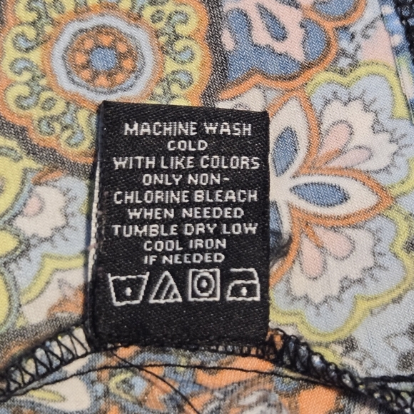 MSK Vibrant Colorful Boho Floral Print Flare Sleeve Shift Dress Small - Picture 10 of 10